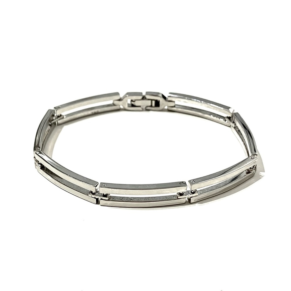 Sterling Silver 925 Bar Links Gate Bracelet 7.3”